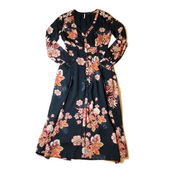 free people black flower dress